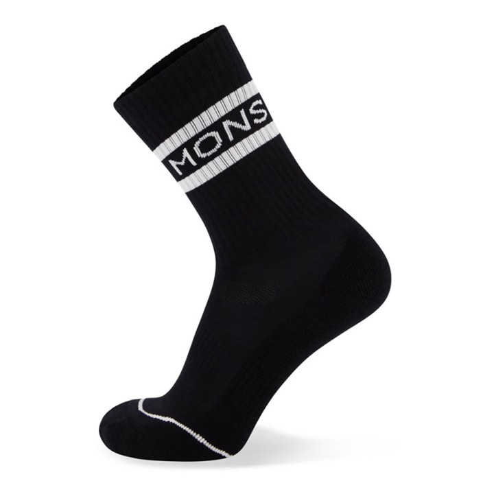 Mons Royale Signature Crew Socks - Black/White L