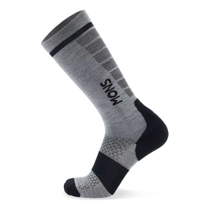 Mons Royale Pro Lite Snow Socks - Grey Marl L