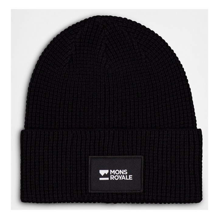 Mons Royale Bluff Merino Beanie - Black