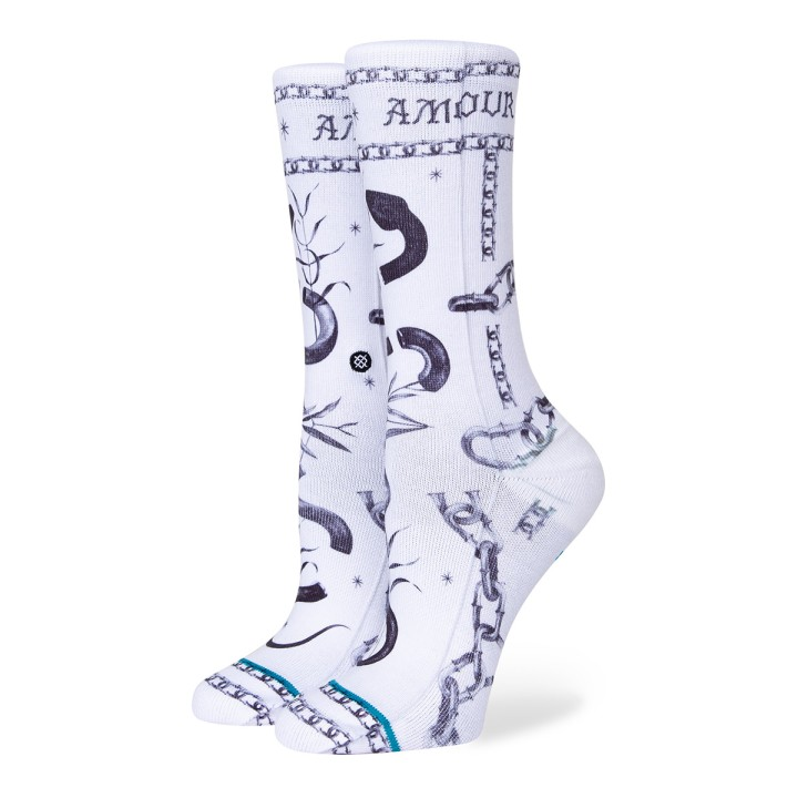 Stance Amour Crew Socks - White M