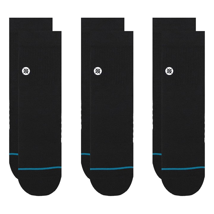 Stance Icon Quarter  3 Pack Socks - Black L